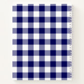 Marine Blauw en Wit Gecontroleerde Plakken Schetsn Notitieboek (Achterkant)