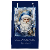 Marine Blauw en Wit Kerstman Klein Cadeauzakje (Voorkant)