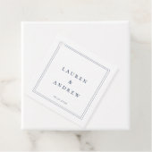 Marine Blauw en Wit Modern Minimalist Bedankjes Labels (In situ)