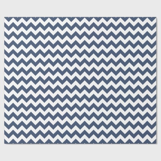 Marine blauw en wit moderne Chevron Cadeaupapier (Vlak)