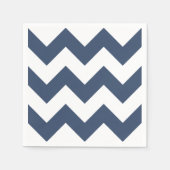 Marine blauw en wit moderne Chevron Servetten (Voorkant)