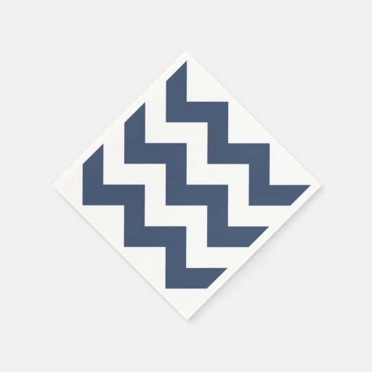 Marine blauw en wit moderne Chevron Servetten (Hoek)