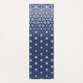 Marine Blauw en Wit Mozaïek Yogamat (Voorkant)