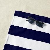 Marine blauw en wit nautisch schip anker strandlaken (In situ)