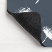 Marine Blauw en Wit Paardebloem Bloemen Muismat (Hoek)