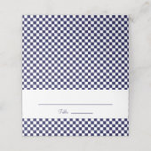 Marine Blauw en Wit Petite Checkerboard Plaatskaartje (Buitenkant ongevouwen)