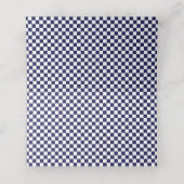 Marine Blauw en Wit Petite Checkerboard Plaatskaartje (Binnenkant ongevouwen)
