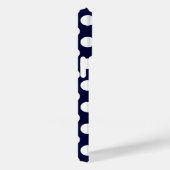 Marine Blauw en Wit Polka Dot Patroon Monogram Case-Mate iPhone Case (Achterkant / Rechts)