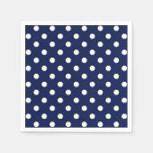 Marine Blauw en Wit Polka Dots Servetten (Voorkant)