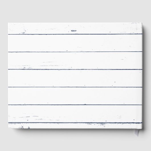Marine Blauw en Wit Rustiek Wood Lake House Famili Gastenboek (Achterkant)