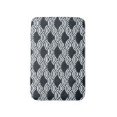 Marine blauw en wit Seigaiha golven patroon Badmat (Voorkant Verticaal)