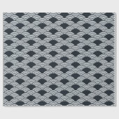 Marine blauw en wit Seigaiha golven patroon Cadeaupapier (Vlak)