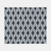 Marine blauw en wit Seigaiha golven patroon Fleece Deken (Voorkant (Horizontaal))