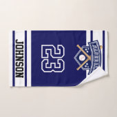Marine blauw en wit sport honkbal handdoek (Handdoek)