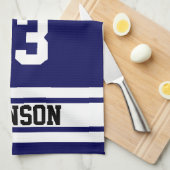 Marine blauw en wit sport honkbal theedoek (Quarter Fold)