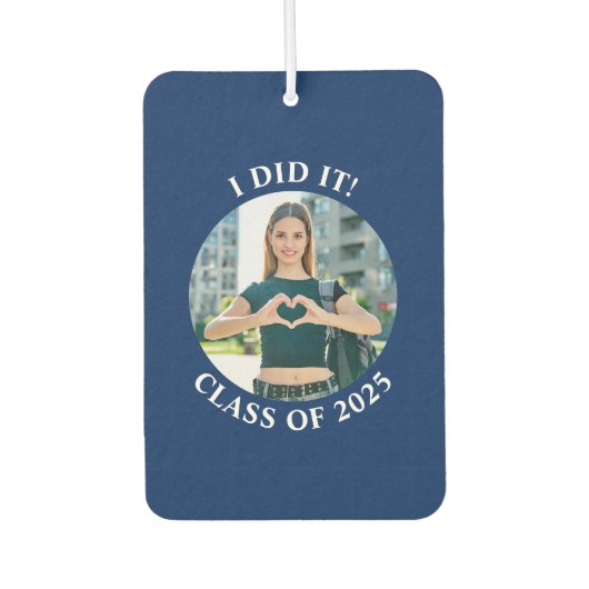 Marine Blauw en Witte Cirkel School Foto Luchtverfrisser (Voorkant)