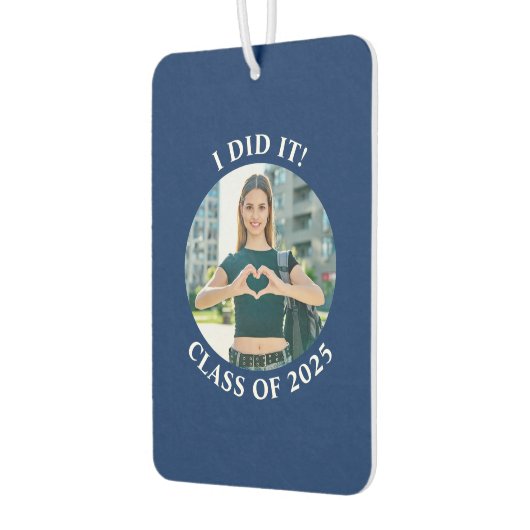 Marine Blauw en Witte Cirkel School Foto Luchtverfrisser (Links)