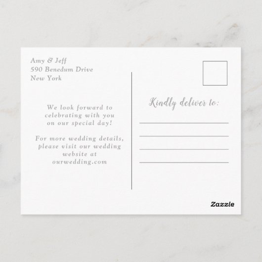 Marine Blauw en Zilver Agaat Marmer Save The Date Briefkaart (Achterkant)