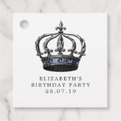 Marine Blauw en Zilveren Zeemeermin Bedankjes Labels (Voorkant)