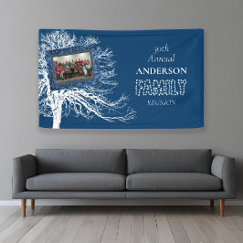 Marine Blauw Familie Foto Reunion Spandoek