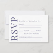 Marine blauw geel bloem tuin bruiloft RSVP kaarten (Voorkant)