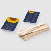 Marine Blauw Geel Zonnebloem Trouwprogramma Fan Handwaaier (Niet-gemonteerd)