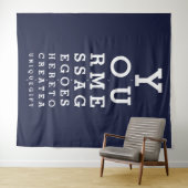 Marine Blauw Gepersonaliseerde Leuke Oogtest Foto  Wandkleed (In Situ (horizontaal))