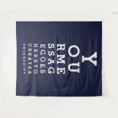 Marine Blauw Gepersonaliseerde Leuke Oogtest Foto  Wandkleed (Voorkant (horizontaal))