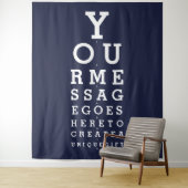 Marine Blauw Gepersonaliseerde Leuke Oogtest Foto  Wandkleed (In situ)