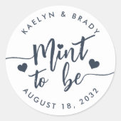 Marine Blauw | Gepersonaliseerde weddenschap Ronde Sticker (Voorkant)