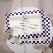 Marine Blauw Geruite Teddybeer-Onze kleine welp bo