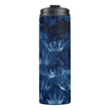 Marine Blauw Glitter Zeemeermin Kroonpatroon