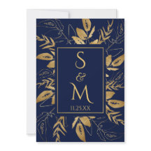 Marine Blauw | Golden Foliage Elegante bruiloft