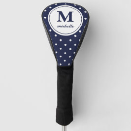 Marine Blauw | Golf | DOT gepersonaliseerd monogra Golfheadcover