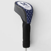 Marine Blauw | Golf | DOT gepersonaliseerd monogra Golfheadcover (Schuin)