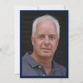 Marine Blauw Goud 65e Verjaardag Foto Kaart (Achterkant)