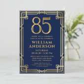 Marine Blauw Goud 85e Verjaardag Foto Surprise Par Kaart (Staand voorkant)