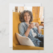 Marine Blauw Goud Bloemen Pensioen Party Foto Kaart (Achterkant)