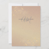 Marine Blauw Goud bruiloft receptie uitnodiging (Achterkant)