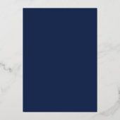 Marine blauw & goud | Cool Modern Any Age Verjaard Folie Uitnodiging (Achterkant)