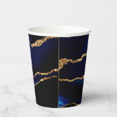 Marine Blauw Goud Glitter Custom Naam Papier Cups Papieren Bekers (Rechts)