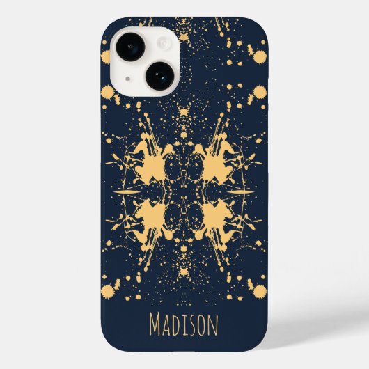 Marine Blauw & Goud Hemelpatroon Case-Mate iPhone Case (Achterkant)