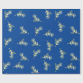 Marine Blauw Goud Kerstcadeaus Wrap Cadeaupapier (Vlak)