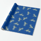 Marine Blauw Goud Kerstcadeaus Wrap Cadeaupapier (Uitgerold)