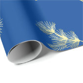Marine Blauw Goud Kerstcadeaus Wrap Cadeaupapier (Rol Hoek)