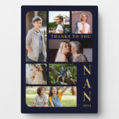 Marine Blauw & Goud Klassiek 7 Multi Foto's Collag Fotoplaat (voorkant)