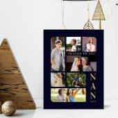 Marine Blauw & Goud Klassiek 7 Multi Foto's Collag Reclamebord Met Voetstuk