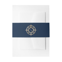 Marine Blauw Goud Kompas Monogram Paspoort