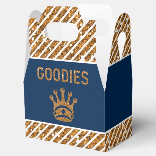 Marine Blauw Goud Koninklijke Prins Kroon Verjaard Bedankdoosjes (Geopend)