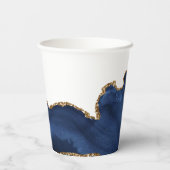 Marine Blauw Goud Kruis Custom Bevestiging Partij Papieren Bekers (Achterkant)